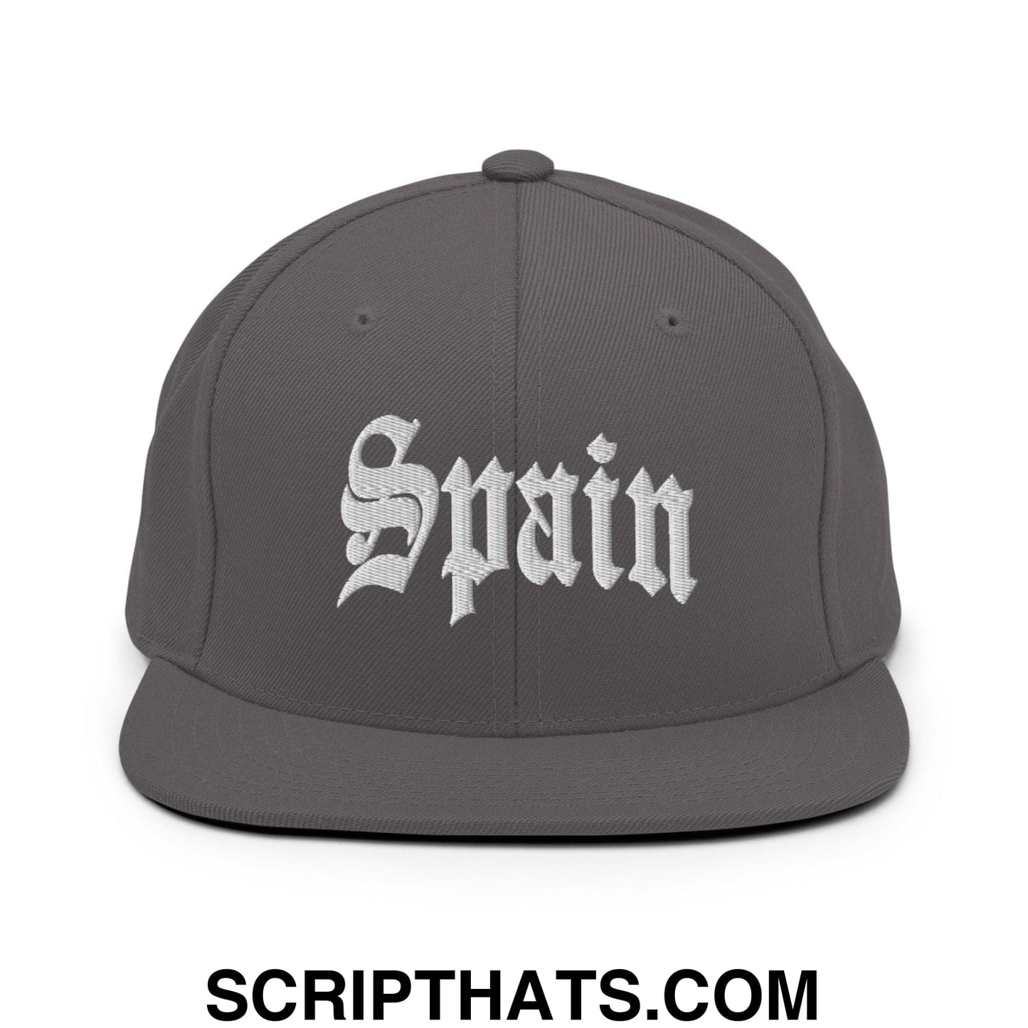 Spain Old English OG Snapback Hat Dark Grey