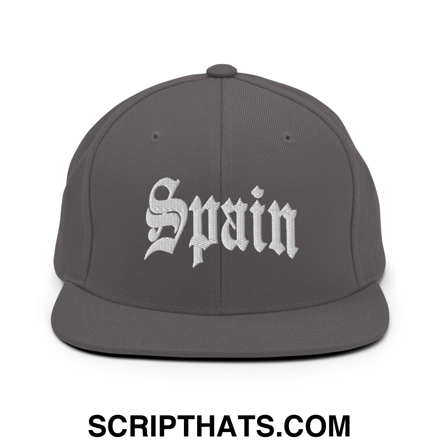 Spain Old English OG Snapback Hat Dark Grey