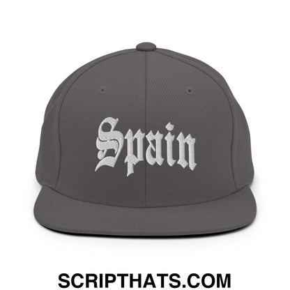 Spain Old English OG Snapback Hat Dark Grey