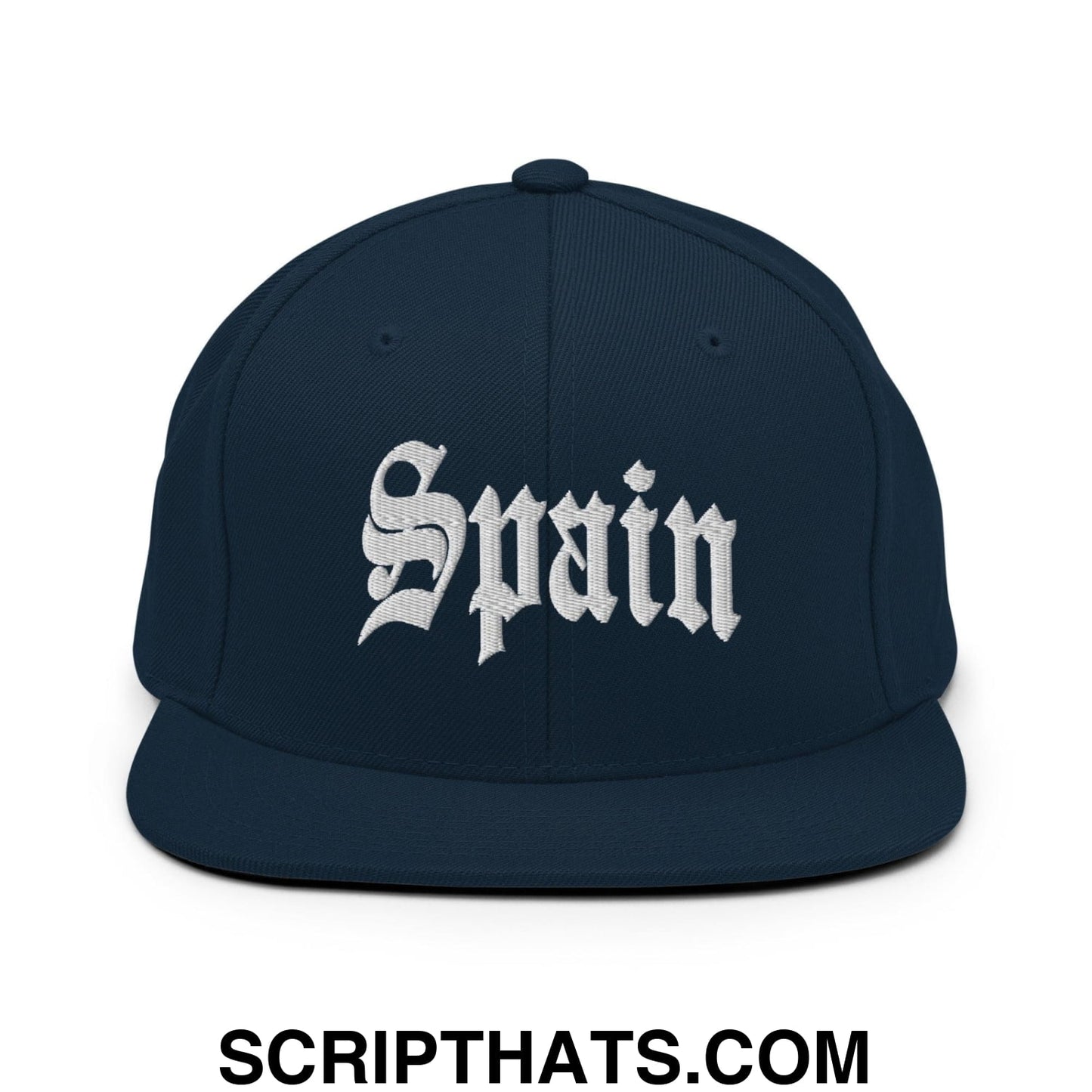 Spain Old English OG Snapback Hat Dark Navy
