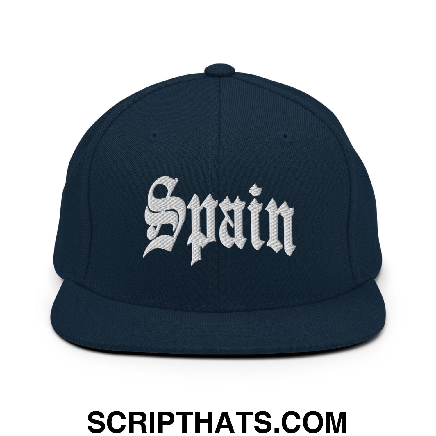 Spain Old English OG Snapback Hat Dark Navy