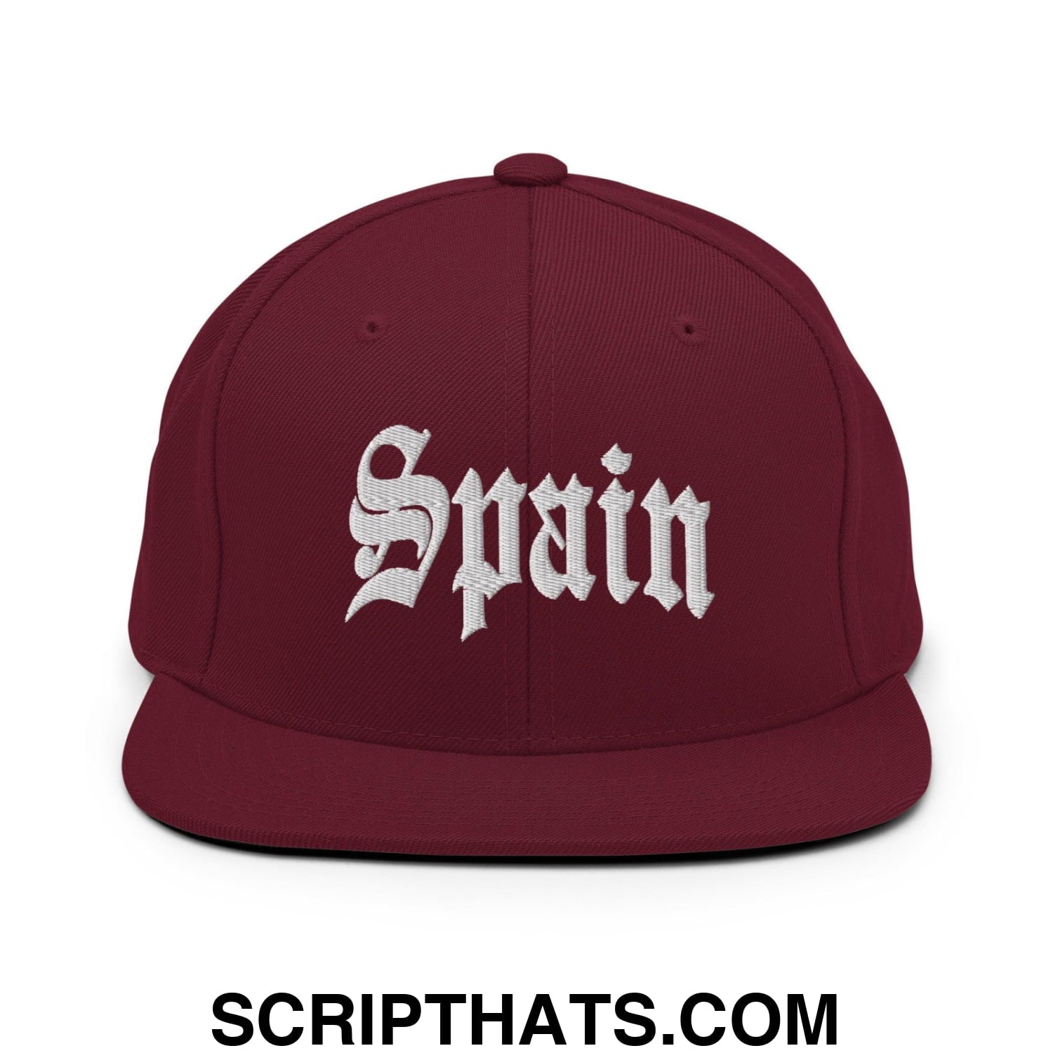 Spain Old English OG Snapback Hat Maroon