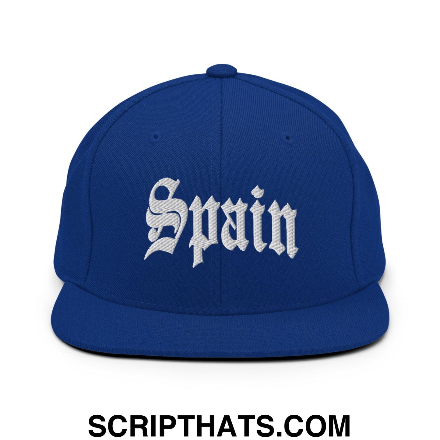 Spain Old English OG Snapback Hat Royal Blue