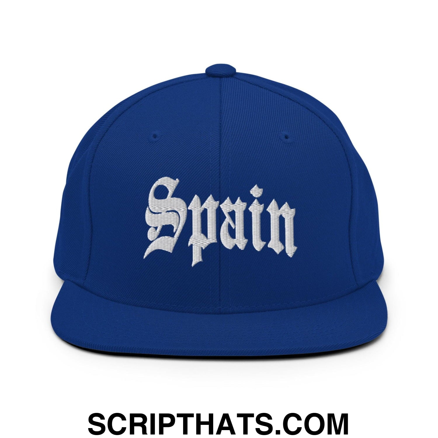 Spain Old English OG Snapback Hat Royal Blue