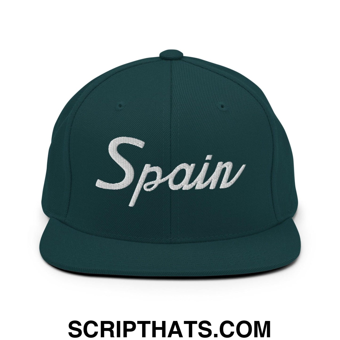 Spain Sports Vintage Script Snapback Hat Spruce