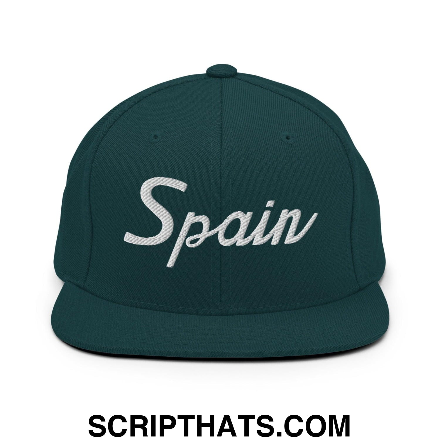 Spain Sports Vintage Script Snapback Hat Spruce