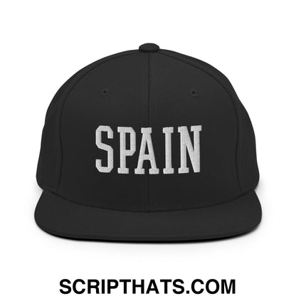 Spain Varsity Letterman Block Snapback Hat Black