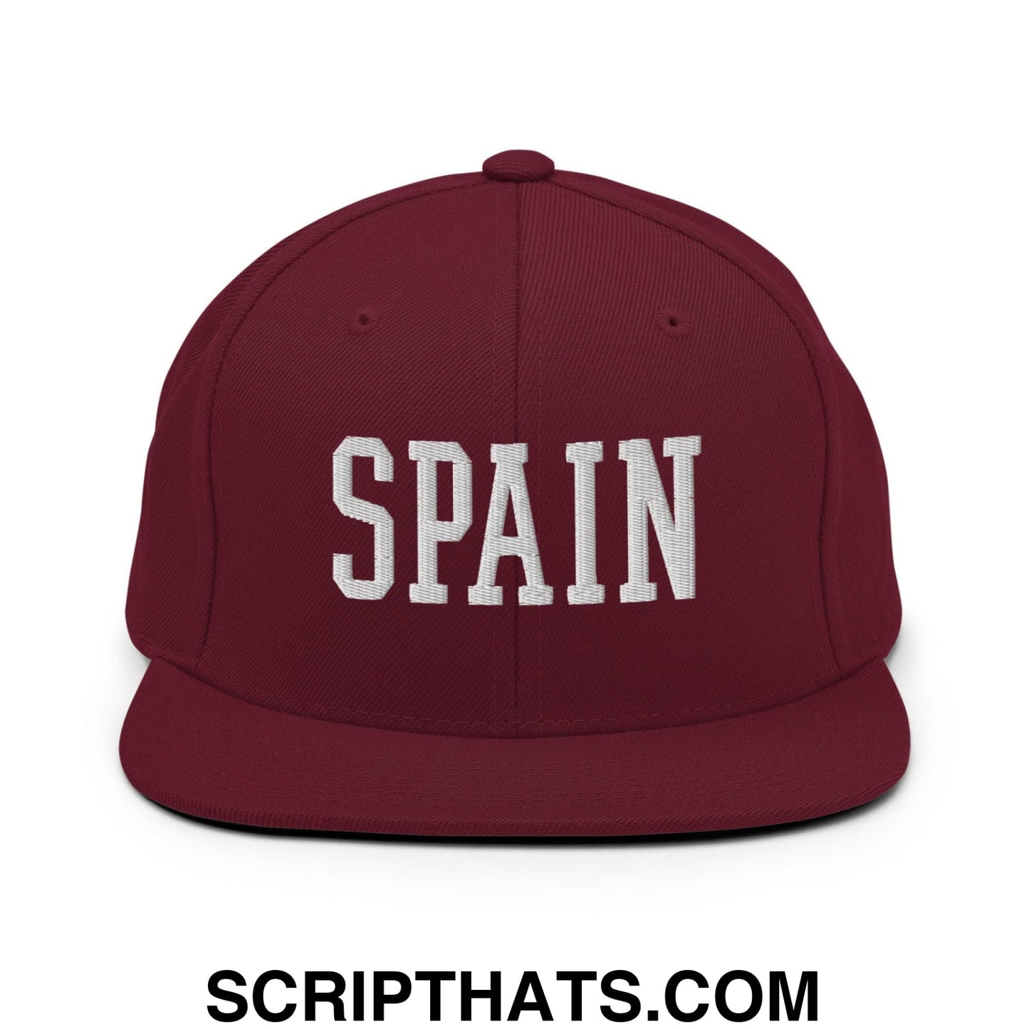 Spain Varsity Letterman Block Snapback Hat Maroon