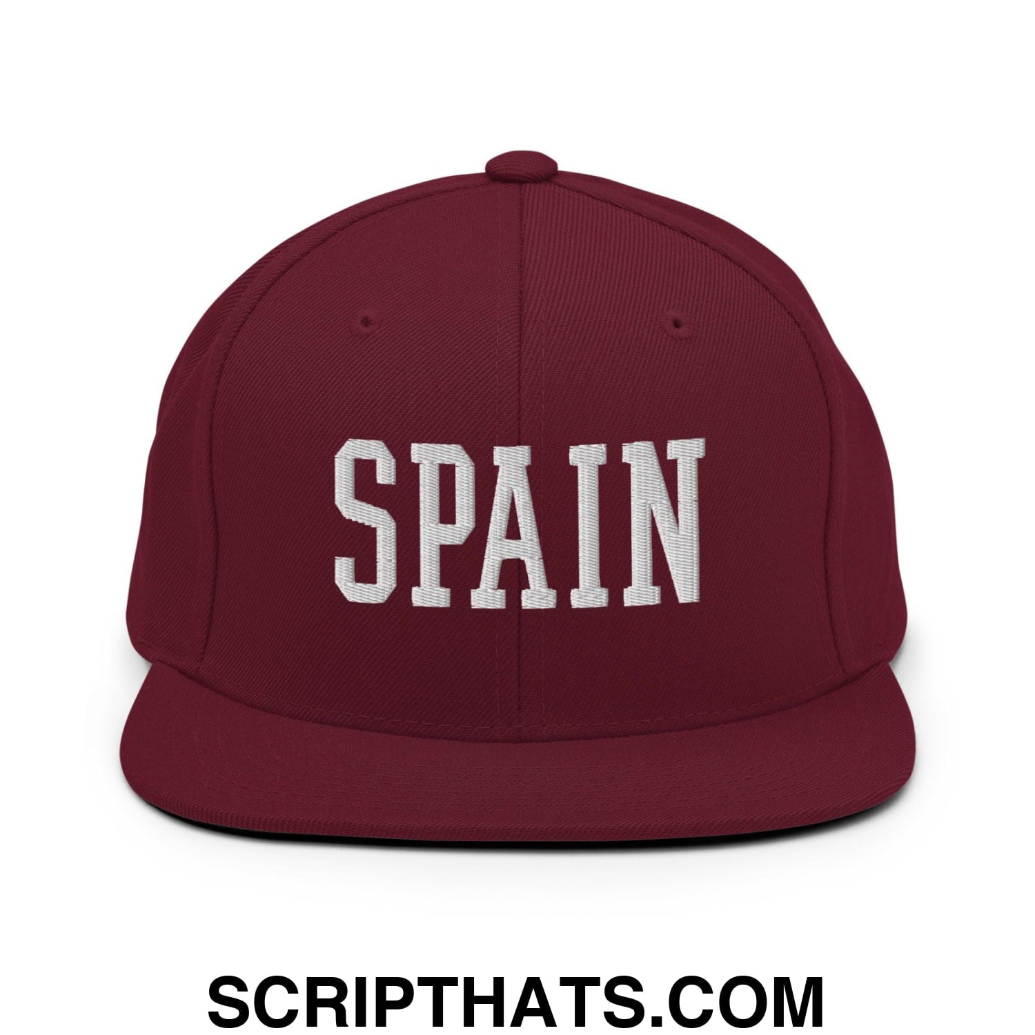 Spain Varsity Letterman Block Snapback Hat Maroon