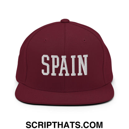 Spain Varsity Letterman Block Snapback Hat Maroon