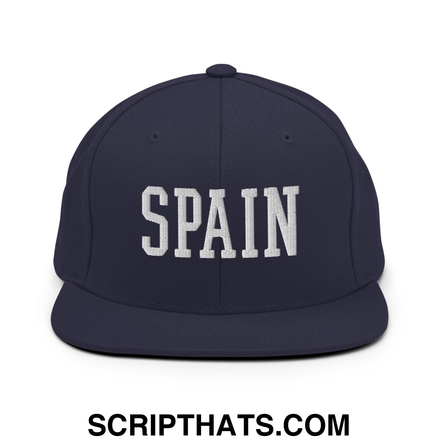 Spain Varsity Letterman Block Snapback Hat Navy