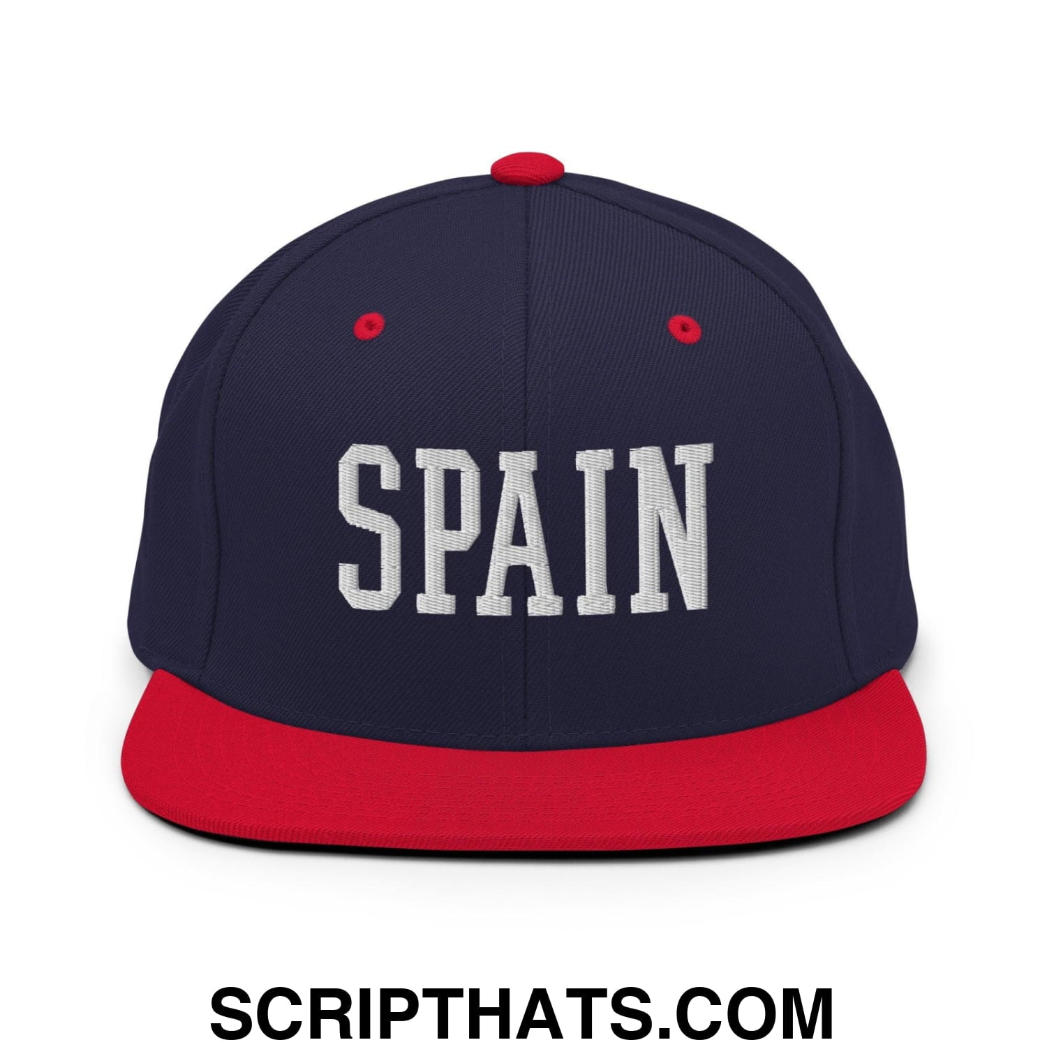 Spain Varsity Letterman Block Snapback Hat Navy Red