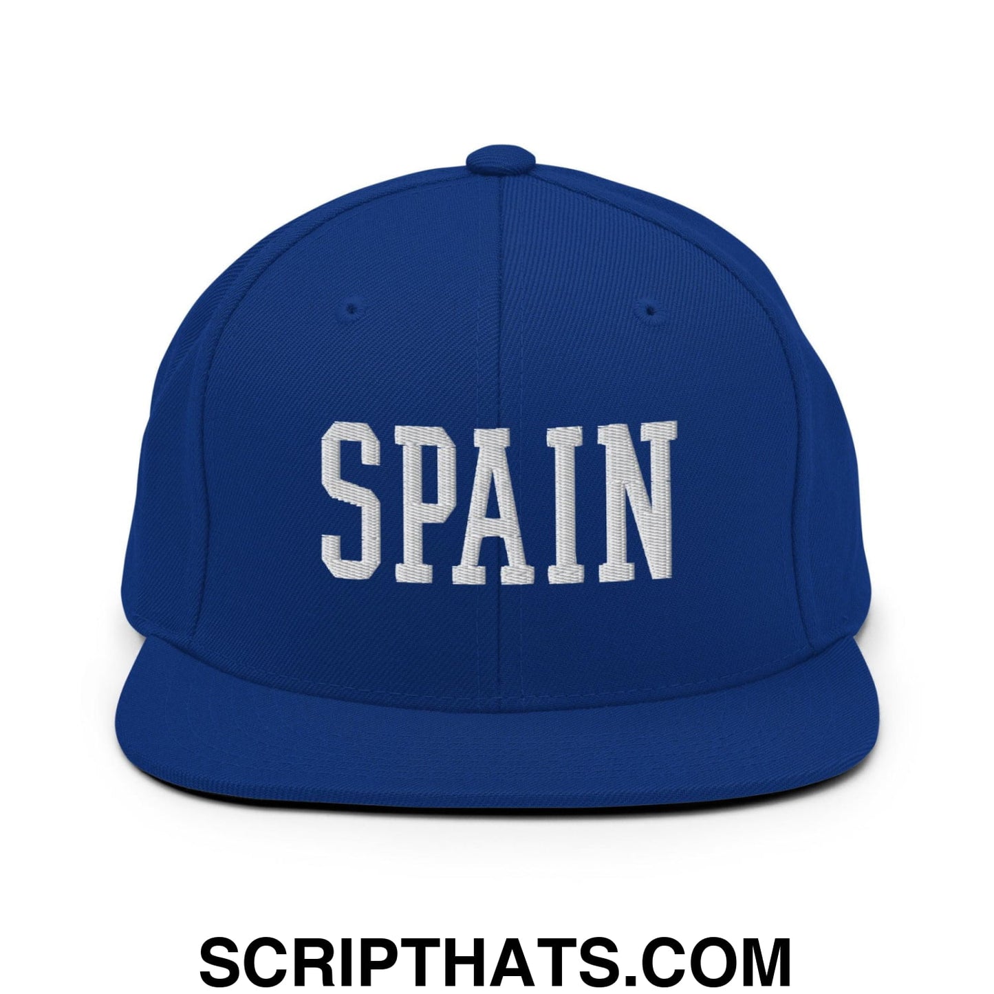 Spain Varsity Letterman Block Snapback Hat Royal Blue