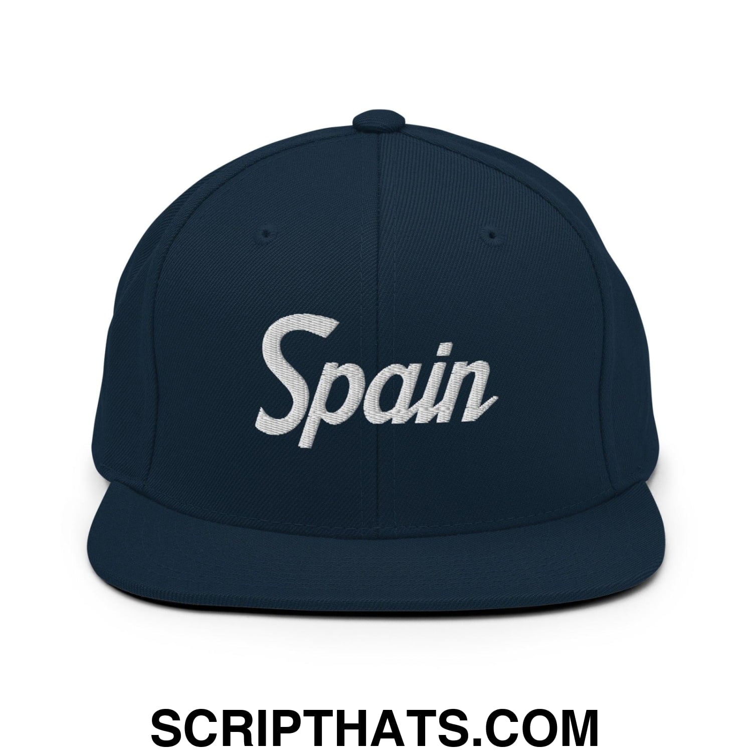 Spain Vintage Sports Script Snapback Hat Dark Navy