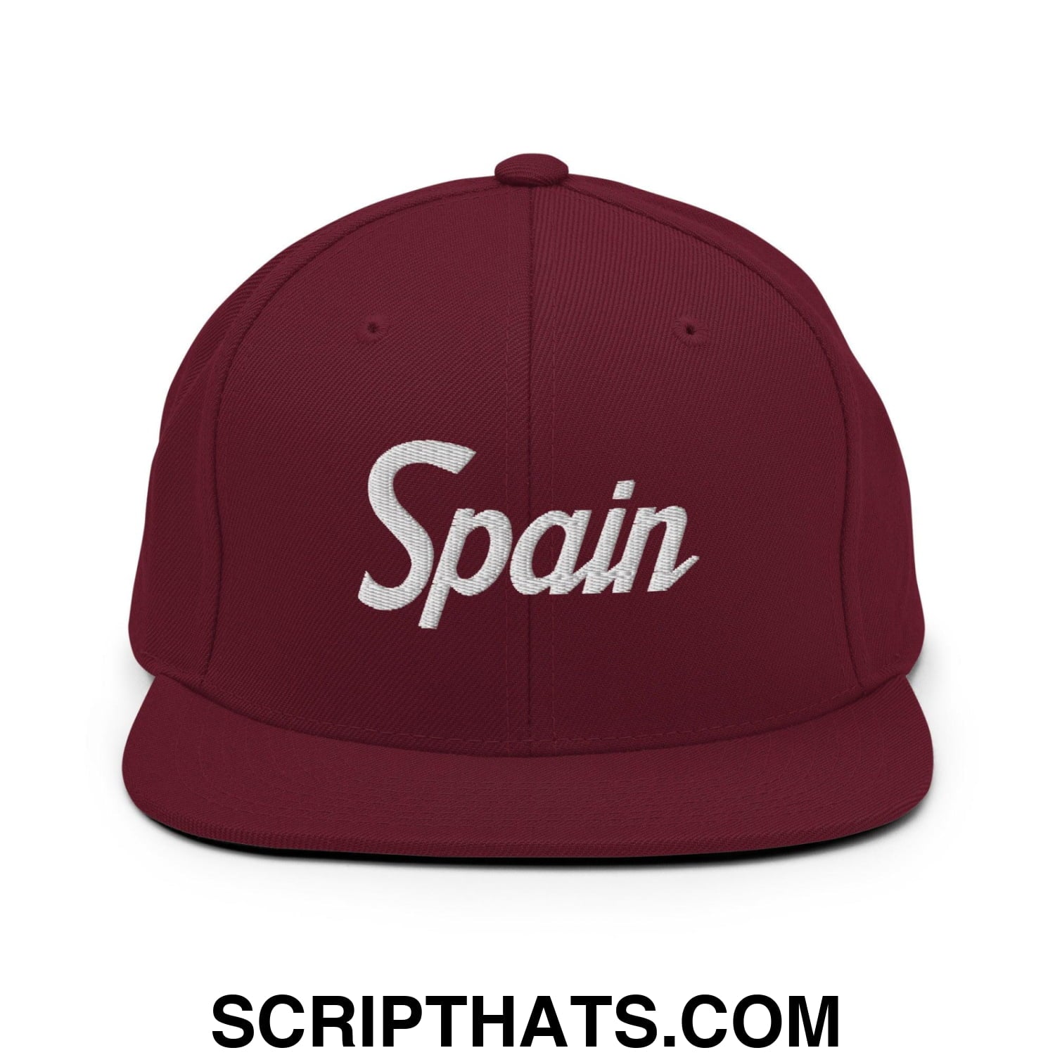 Spain Vintage Sports Script Snapback Hat Maroon
