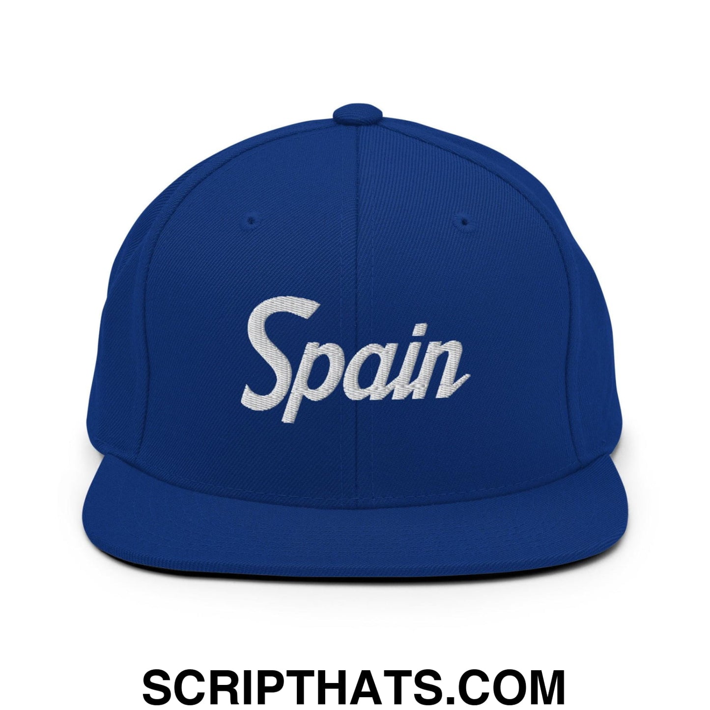 Spain Vintage Sports Script Snapback Hat Royal Blue