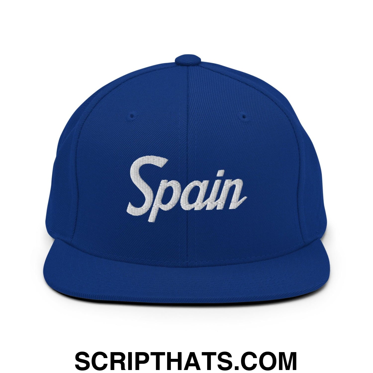 Spain Vintage Sports Script Snapback Hat Royal Blue