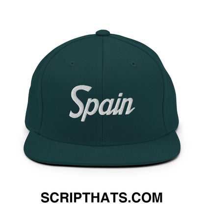 Spain Vintage Sports Script Snapback Hat Spruce
