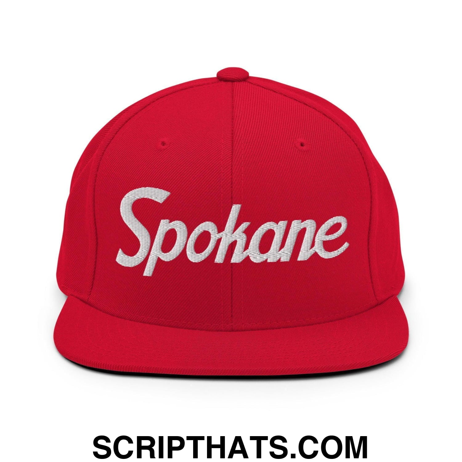 Spokane Script Snapback Hat Red