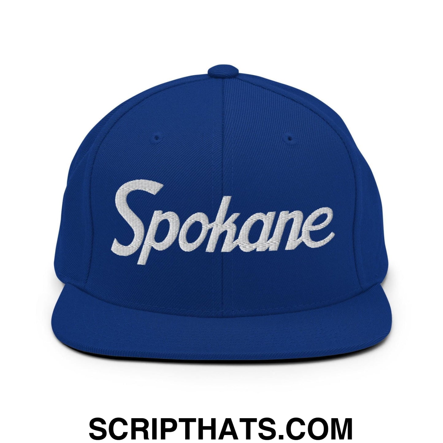 Spokane Script Snapback Hat Royal Blue