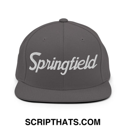 Springfield Script Snapback Hat Dark Grey
