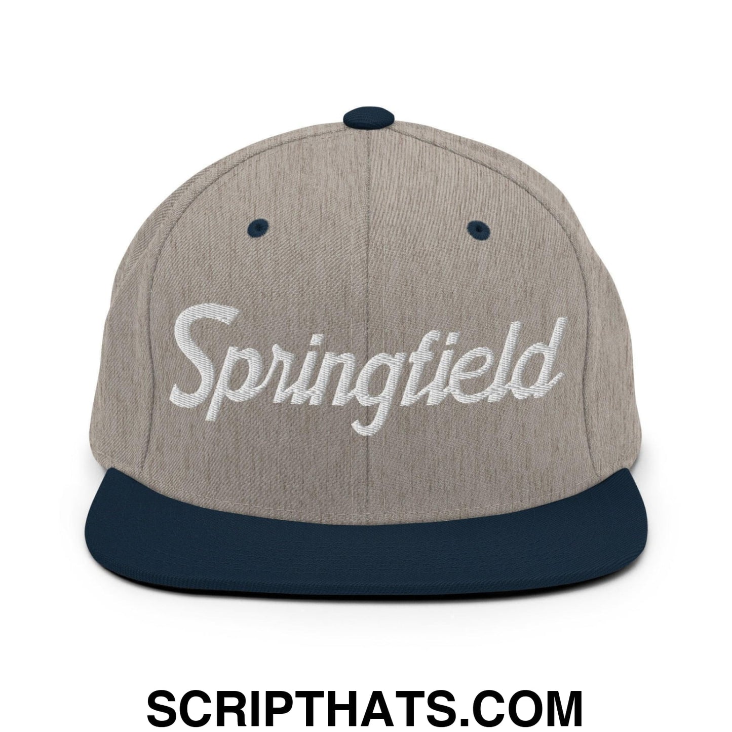 Springfield Script Snapback Hat Heather Grey Navy