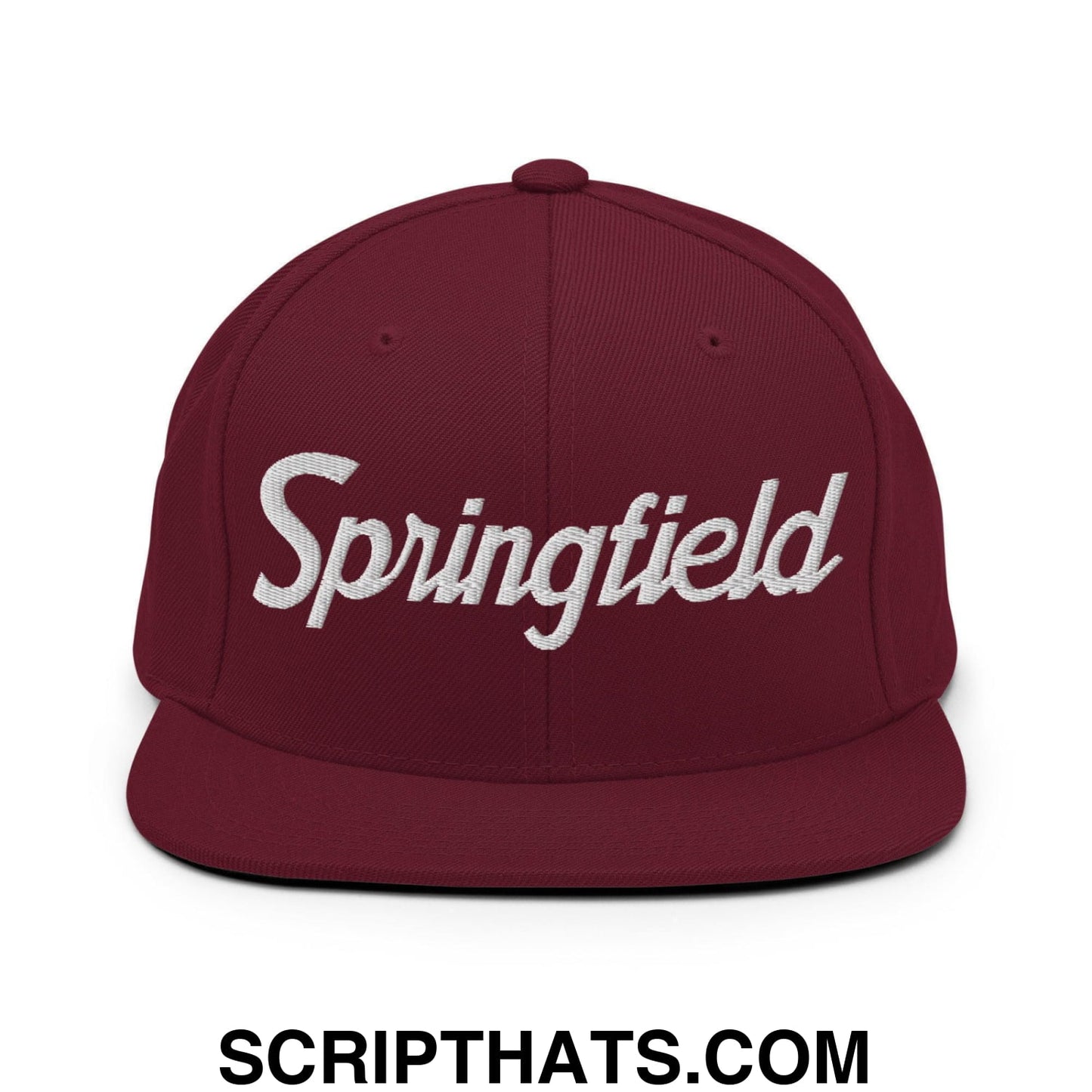 Springfield Script Snapback Hat Maroon