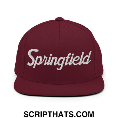 Springfield Script Snapback Hat Maroon