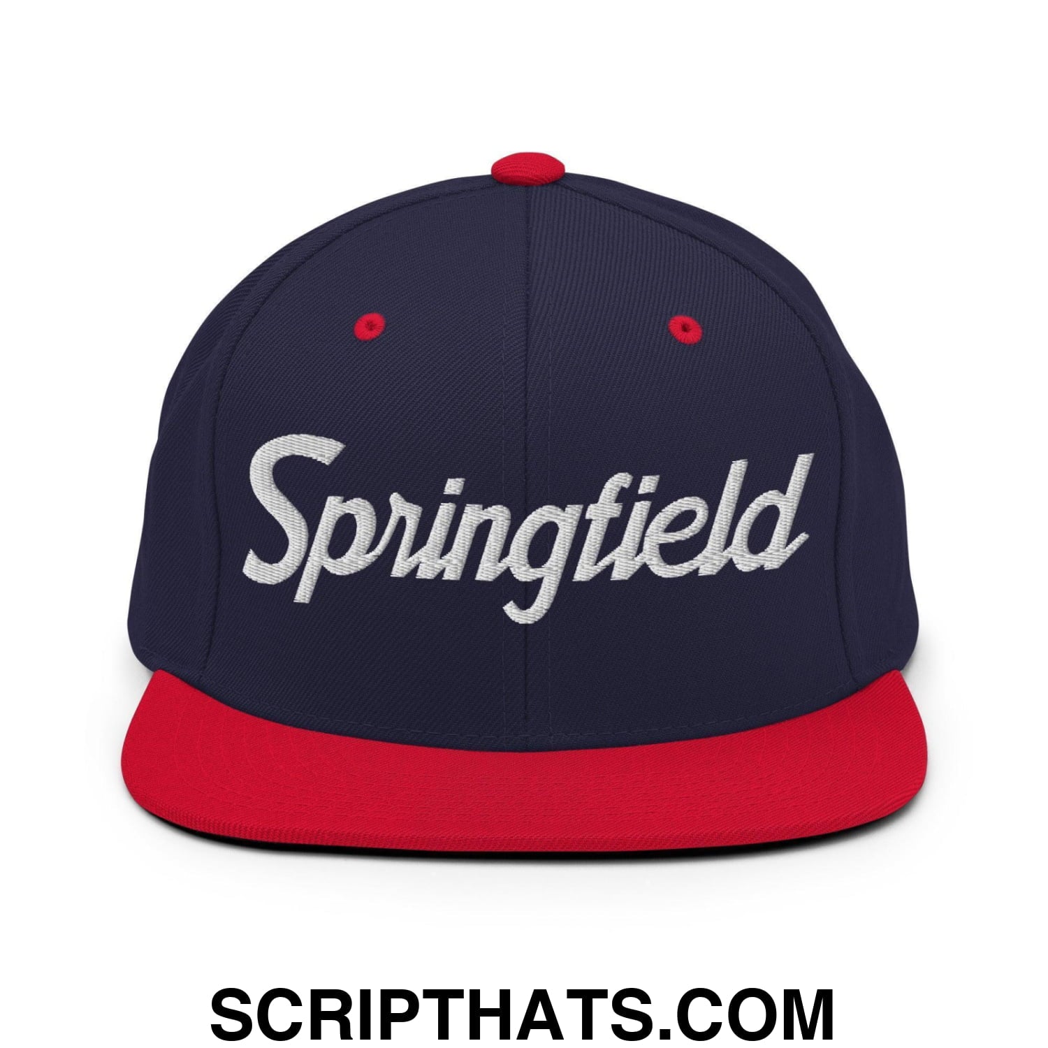Springfield Script Snapback Hat Navy Red