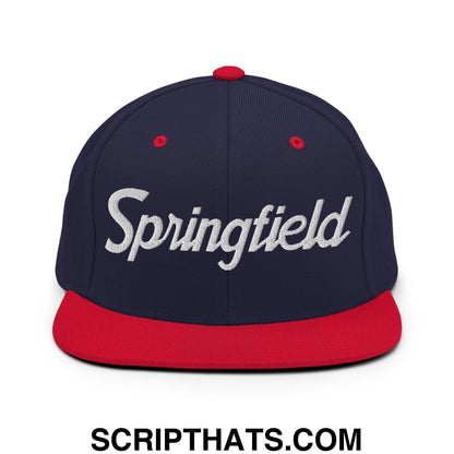 Springfield Script Snapback Hat Navy Red