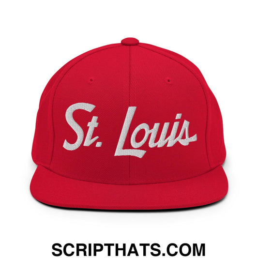 St. Louis Script Snapback Hat Red