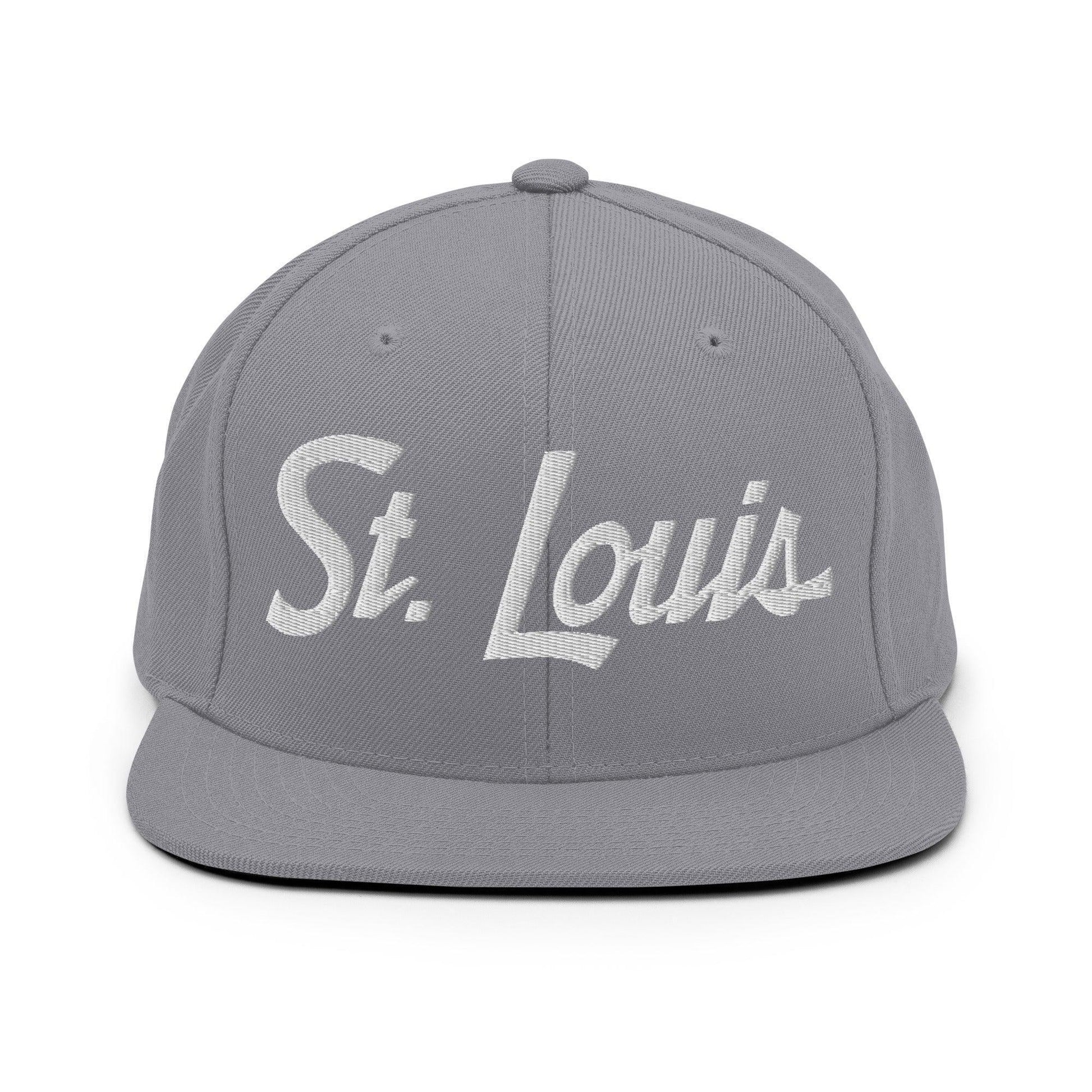 St. Louis Script Snapback Hat Silver