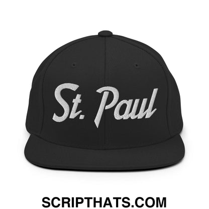 St. Paul Script Snapback Hat Black