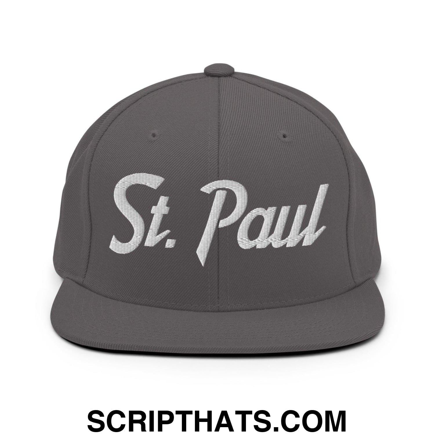 St. Paul Script Snapback Hat Dark Grey