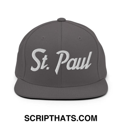 St. Paul Script Snapback Hat Dark Grey