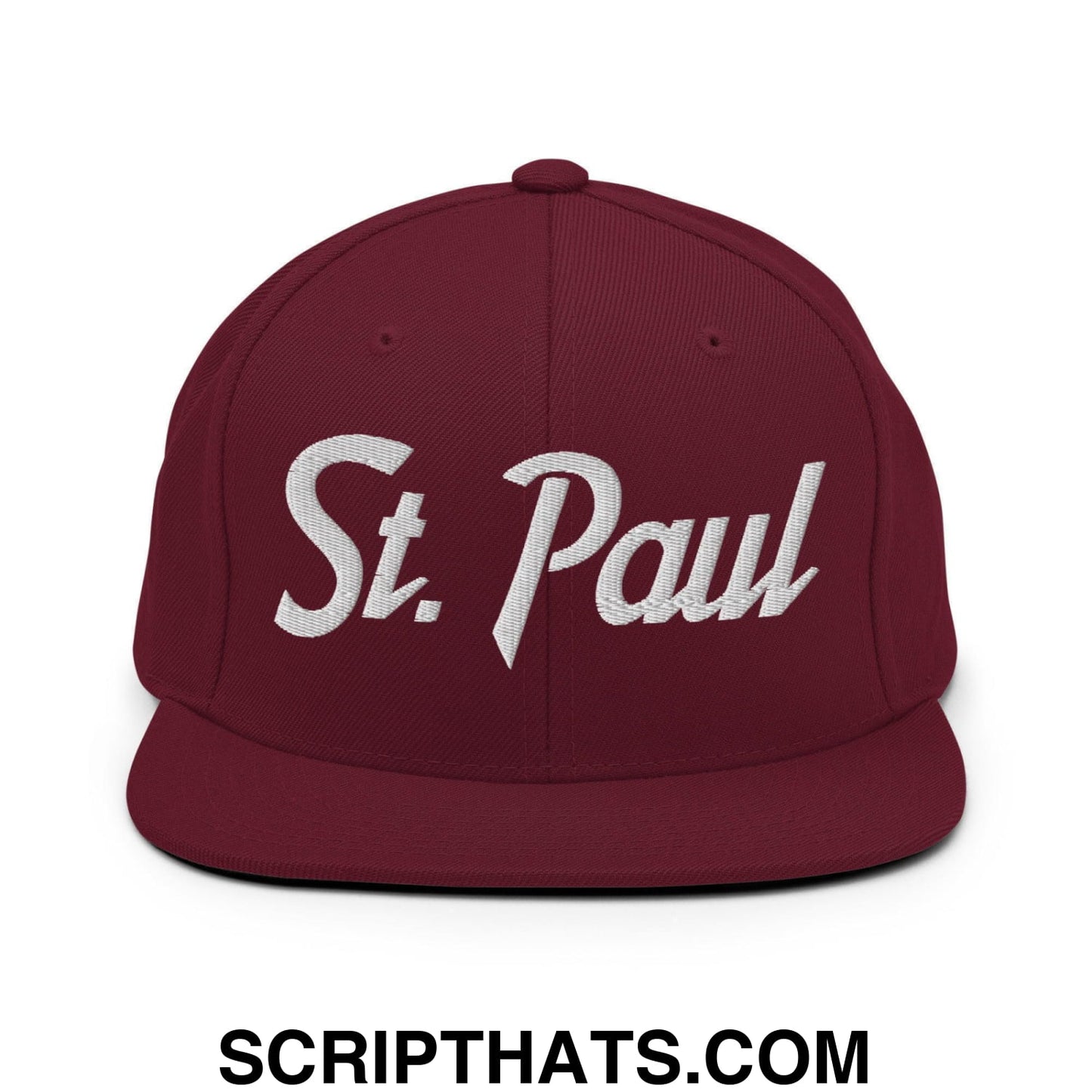 St. Paul Script Snapback Hat Maroon