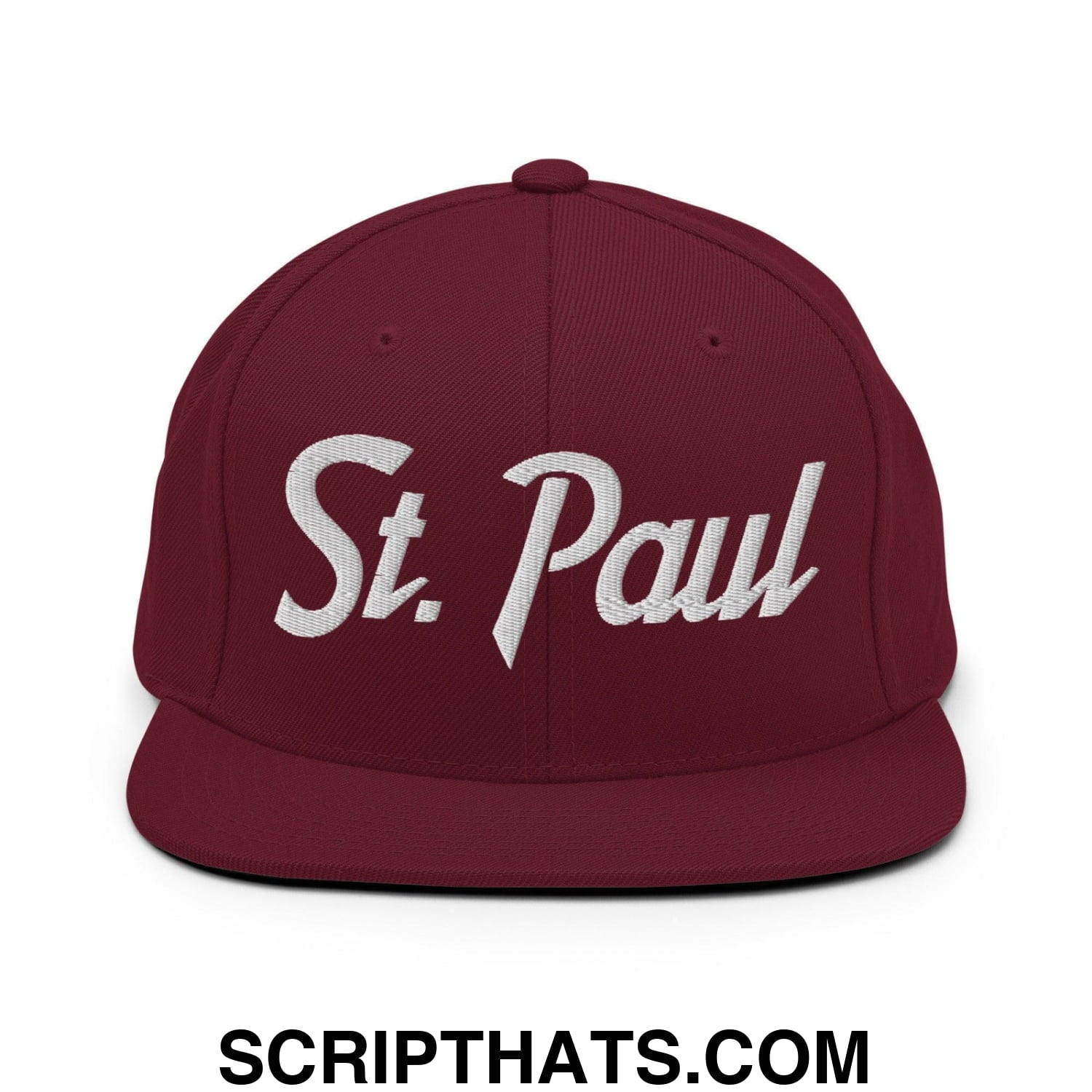 St. Paul Script Snapback Hat Maroon