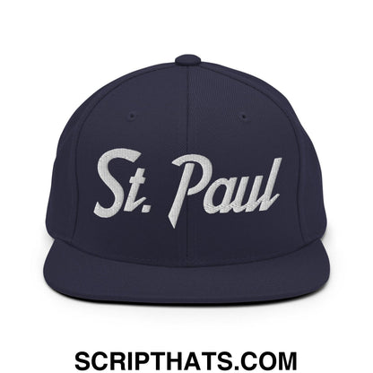 St. Paul Script Snapback Hat Navy