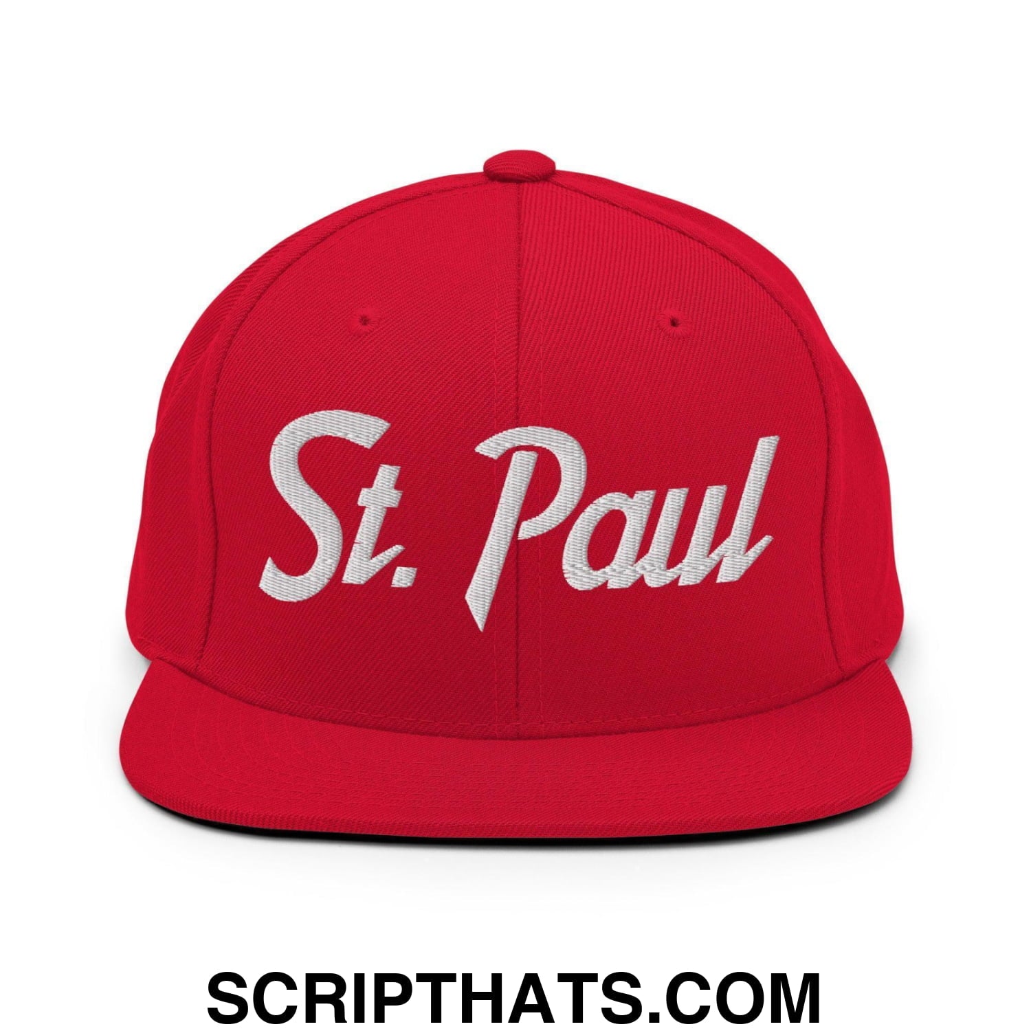 St. Paul Script Snapback Hat Red