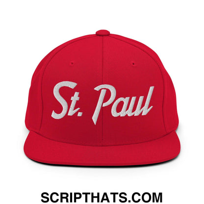 St. Paul Script Snapback Hat Red