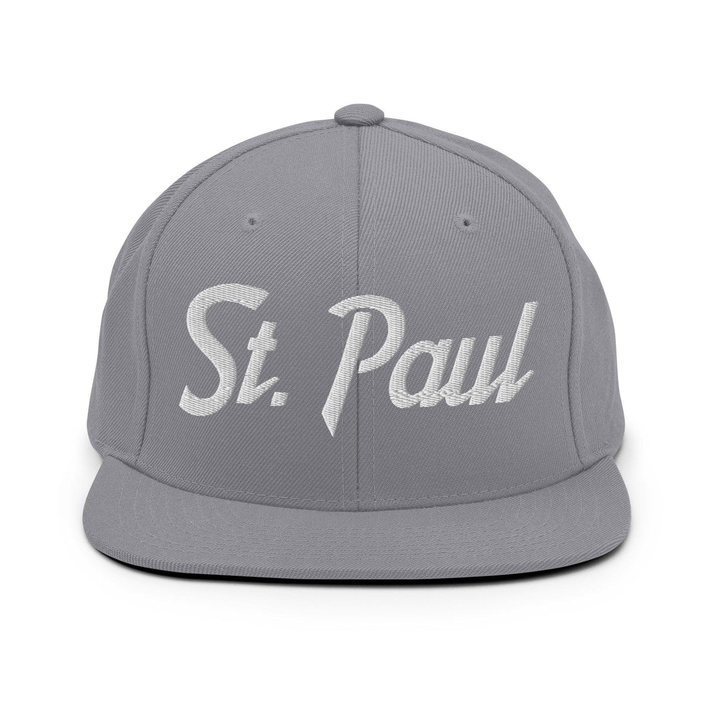 St. Paul Script Snapback Hat Silver