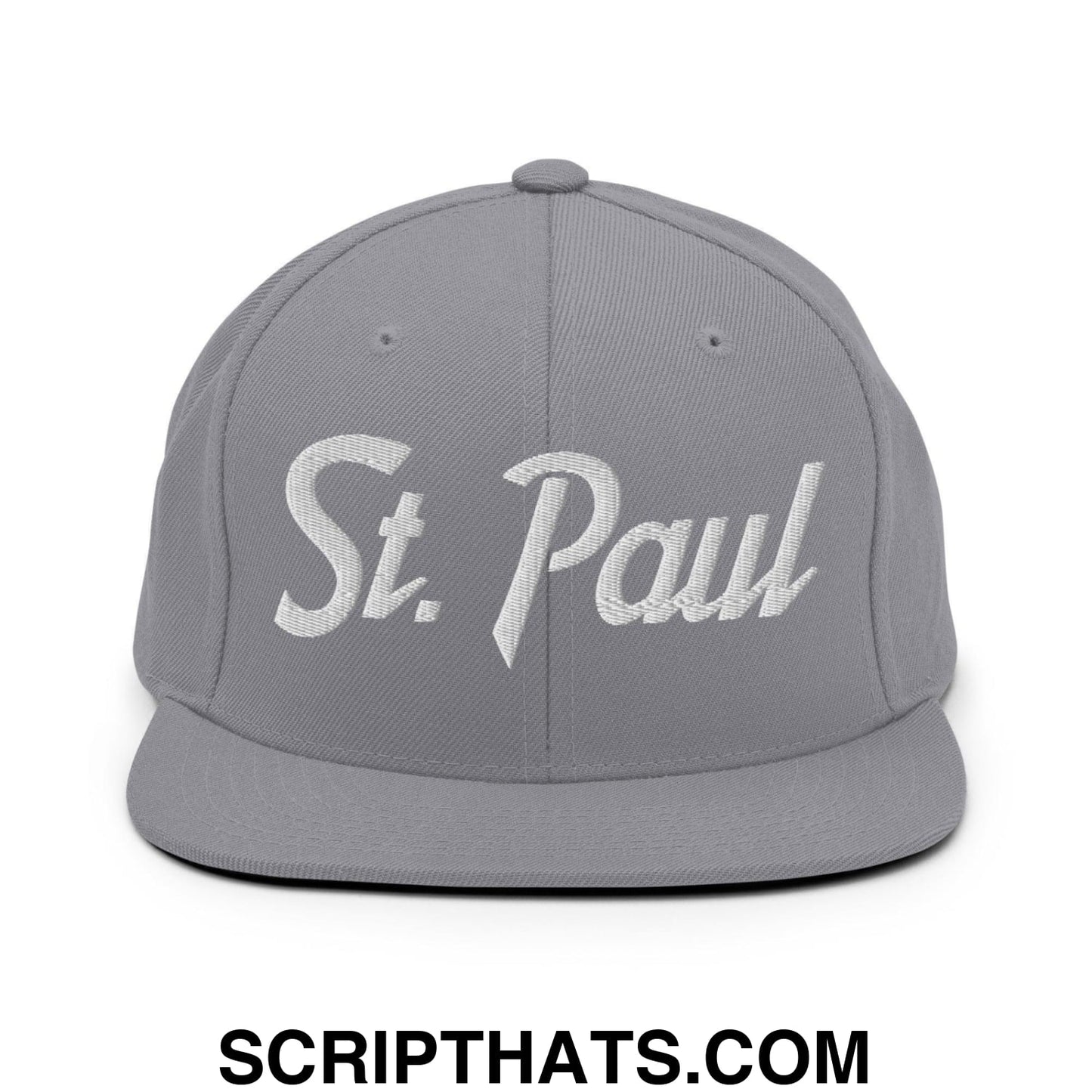 St. Paul Script Snapback Hat Silver