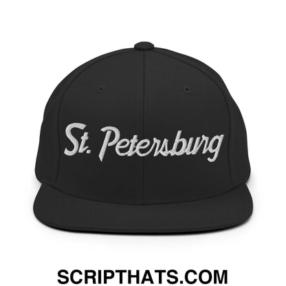 St. Petersburg Script Snapback Hat Black