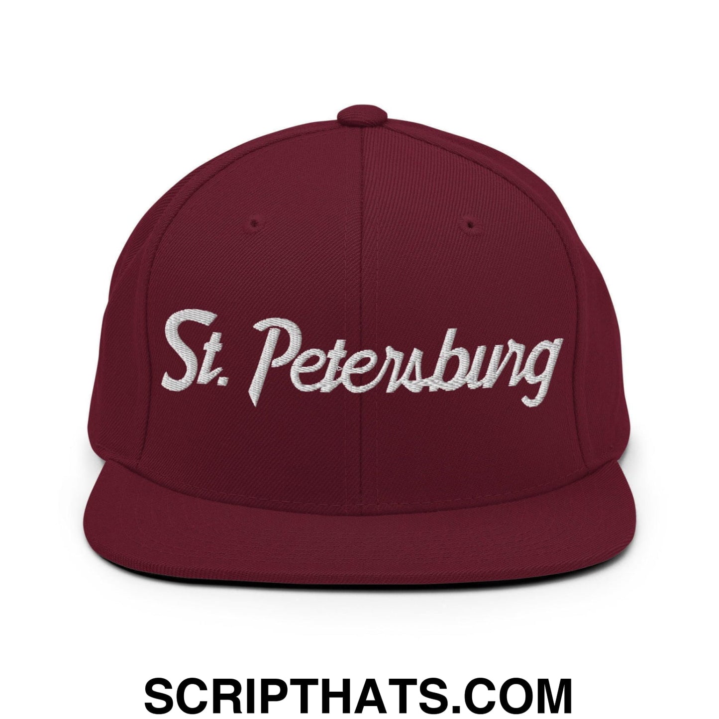 St. Petersburg Script Snapback Hat Maroon