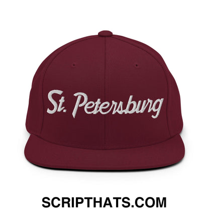 St. Petersburg Script Snapback Hat Maroon