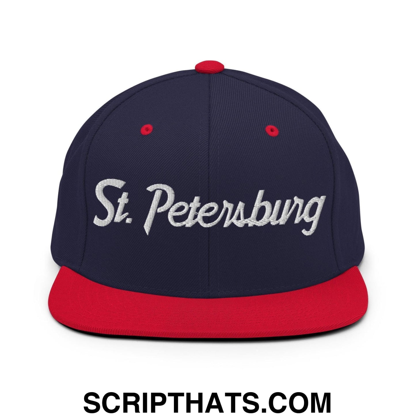St. Petersburg Script Snapback Hat Navy Red