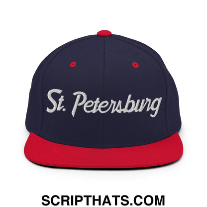 St. Petersburg Script Snapback Hat Navy Red