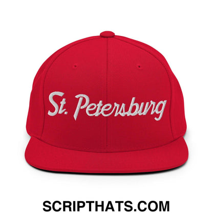 St. Petersburg Script Snapback Hat Red