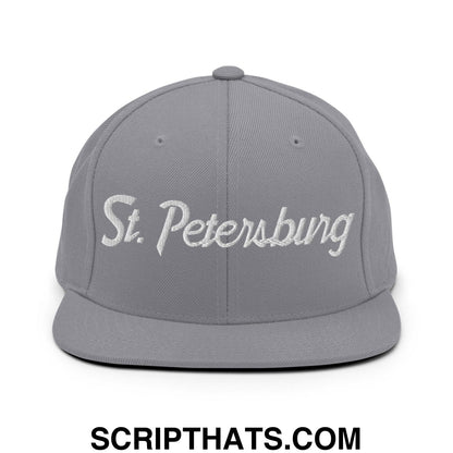 St. Petersburg Script Snapback Hat Silver