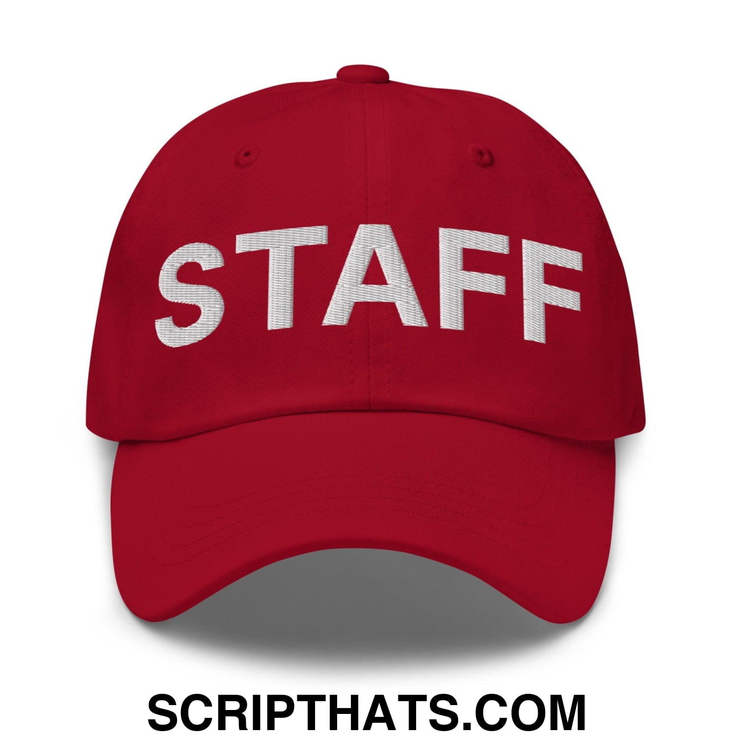 Staff Uniform Work Embroidered Dad Hat Cranberry